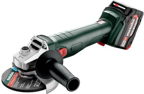 Metabo Akku-Winkelschleifer W 18 7-125 in Grün mit 125 mm Scheibendurchmesser, 18 V und 2x 4.0 Ah Akkus inkl. Ladegerät und metaBOX 165 L - Bild 1