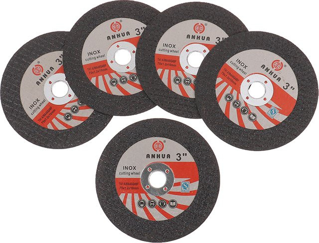JETTING Mini-Trennscheiben 5er-Pack, Harzschleifscheiben für Winkelschleifer zum Schneiden von Stahl und Stein, Farbe: Schwarz, Durchmesser: 75 mm, Dicke: 1,2 mm, Bohrung: 10 mm - Bild 1