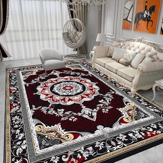 Wucifang Jewelry Persischer Teppich mit floralem Design, modern und waschbar, Mehrfarbig, B x T: 100 x 160 cm - Bild 1