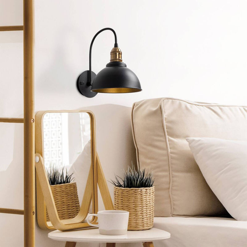 Opviq Wandleuchte Varzan in Schwarz und Bronze aus Metall mit E27 Fassung, B: 27 cm, H: 36 cm, T: 27 cm - Bild 2