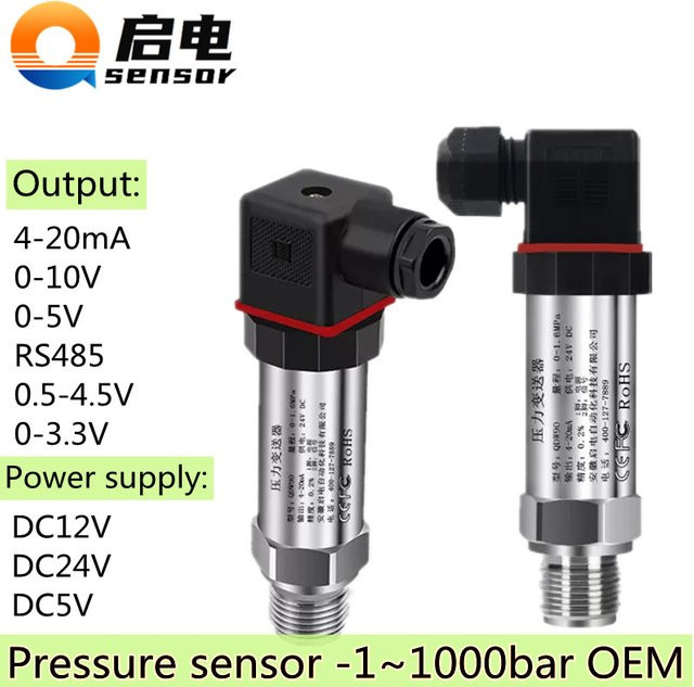 XUYANGQIDIAN G1/4 Drucksensor für Öl, Wasser und Gas mit 0,1bar bis 5bar Messbereich in Silber - Bild 1