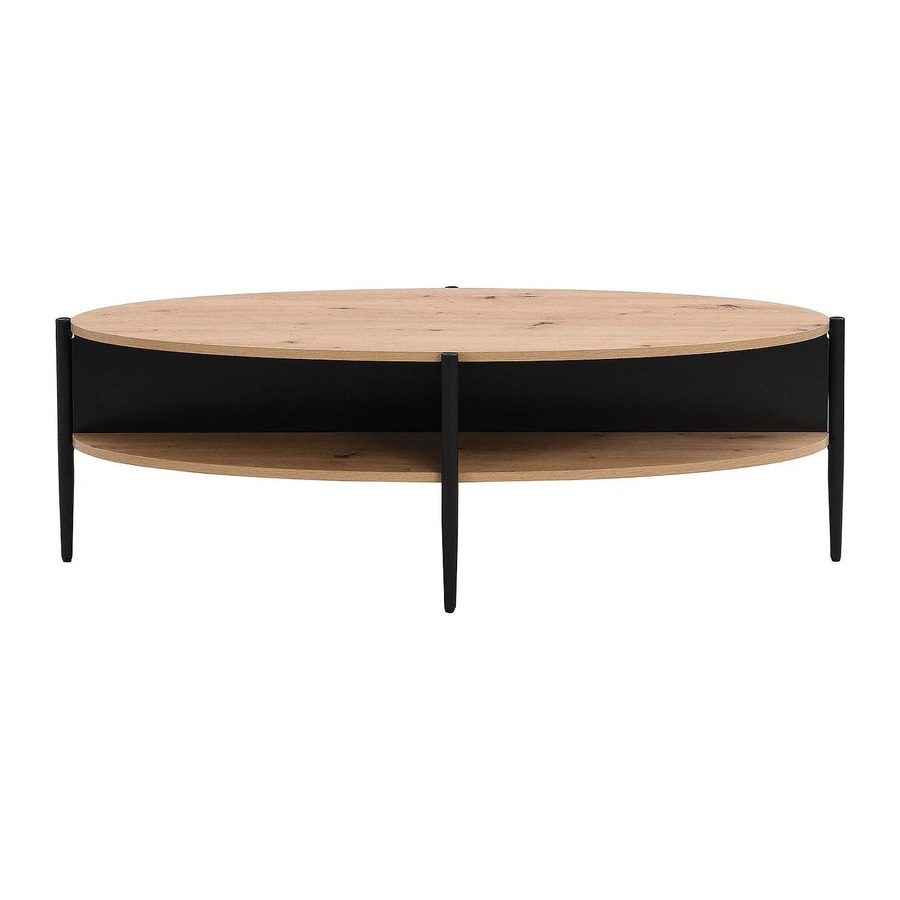 Couchtisch Evaro von Vente-unique in Schwarz und Naturfarben Hell mit einer Breite von 125 cm - Bild 2