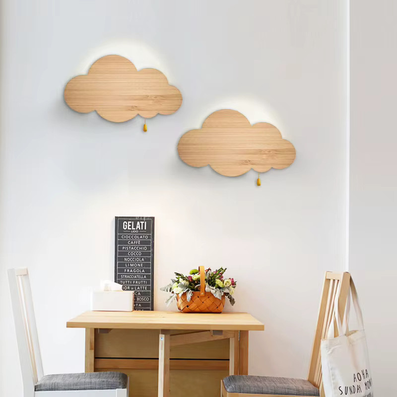 LINCCW LED-Wandleuchte mit Holzmaserung und Dimmer in Warmweiß für Schlafzimmer und Kinderzimmer - Bild 2