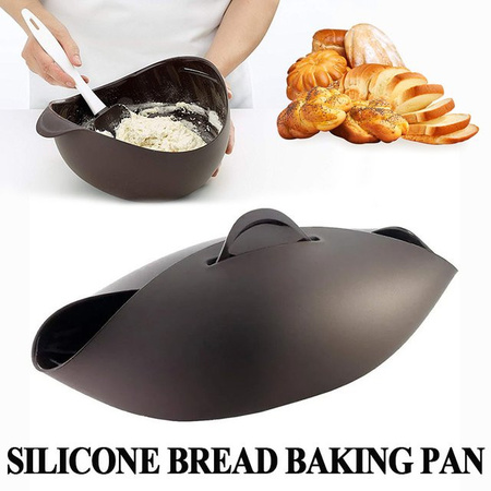Silikon Brotbackform in Schwarz für Gebäck und Kuchen, ovale Backform aus lebensmittelechtem Silikon