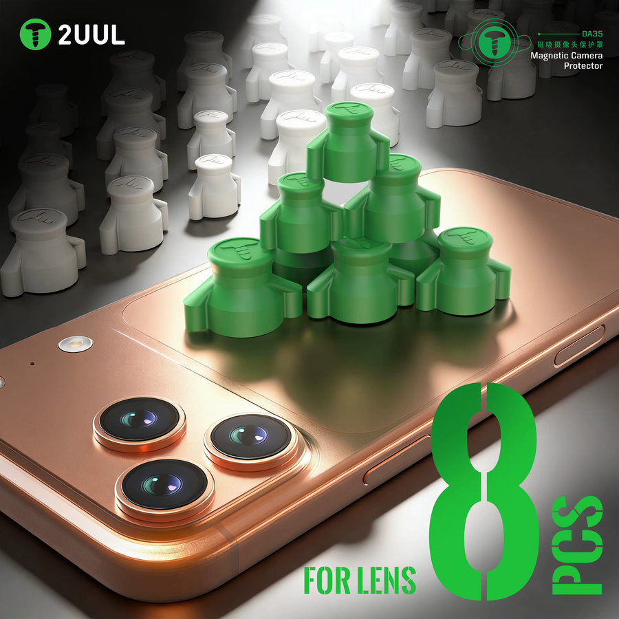 2UUL DA35 Magnetischer Kameralinsen-Schutz 8 Stück für Handy-Reparatur, Staubdicht und Berührungssicher, Passend für 9mm, 11mm und 12mm sowie 13mm Linsen - Bild 4