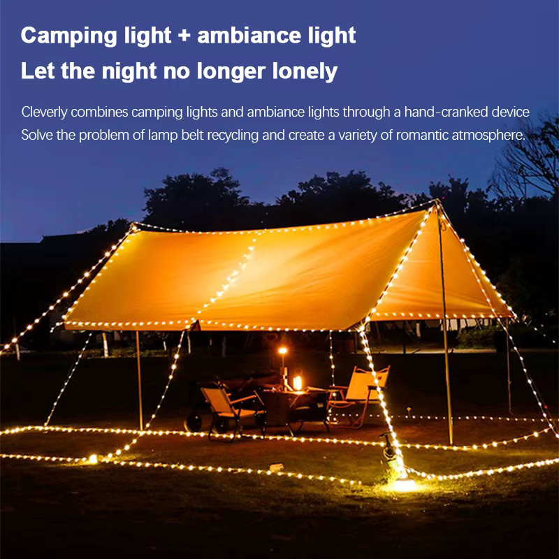 Feimefeiyou Outdoor Camping String Light mit Stern-Motiv, wasserdicht und tragbar, warmweiß, Farbe: Weiß - Bild 2