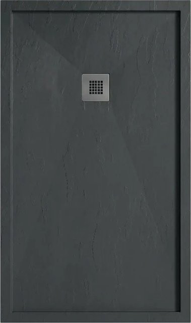 Stano Mineralguss Duschwanne Extra Flach mit Rand in Anthrazit, B/T: 120 x 80 cm - Bild 1