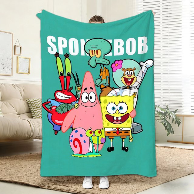 Potdemiel Ganzjahresdecke Spongebob Anime Design Multicolour für Bett und Sofa - Bild 1