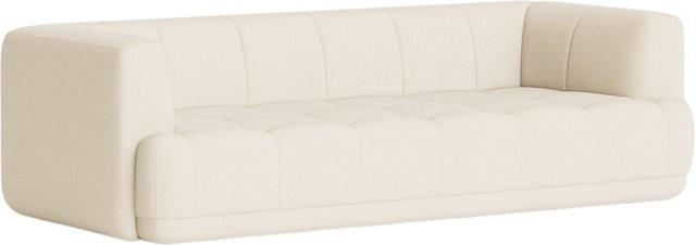 HAY Quilton 3-Sitzer Sofa in Beige mit gesteppter Polsterung und Schaumstofffüllung - Bild 1
