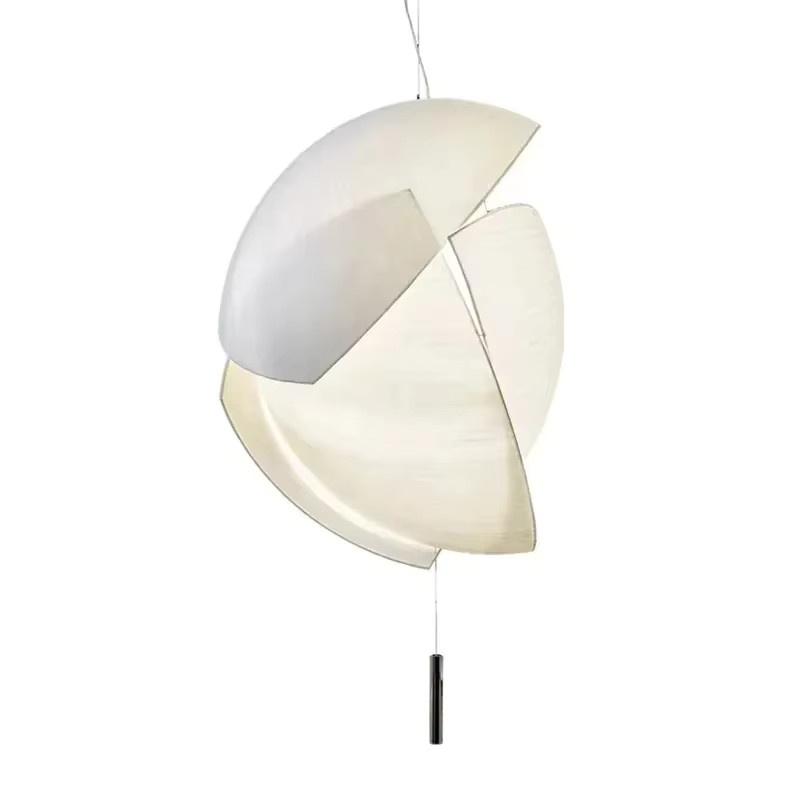 JIANKEXING LED Hängelampe aus Seidenstoff in Weiß mit warmweißem Licht für Wohnzimmer und Loft - Bild 5