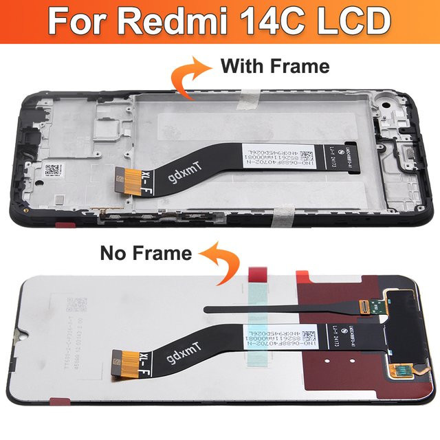 Xiaomi Redmi 14C LCD Display Touchscreen Digitizer Montage in Schwarz für 2411DRN47C und 2409BRN2CA Ersatzdisplay - Bild 1