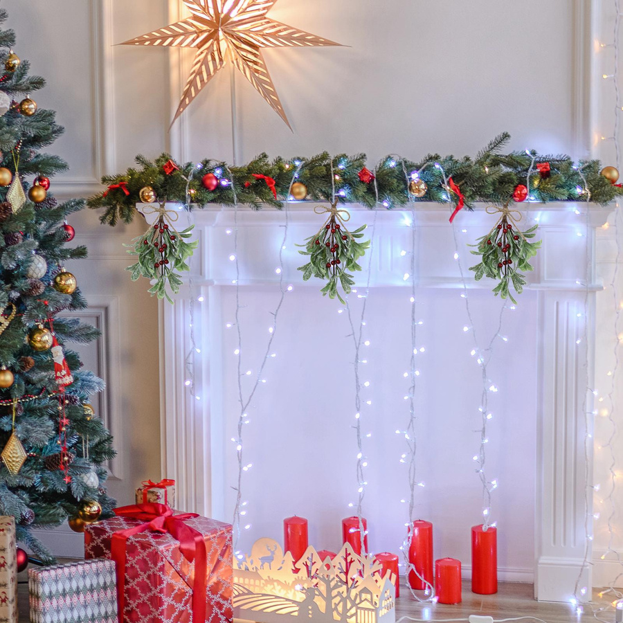 OutsideWorld Künstliche Mistel als Weihnachtsdekoration in Grün zum Aufhängen - Bild 2