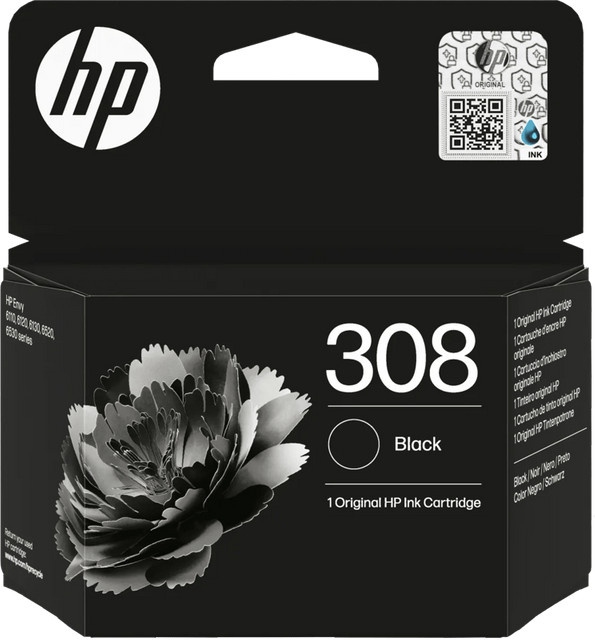 HP 308 Tintenpatrone Schwarz für HP ENVY 6110, 6120, 6130, 6520 und 6530 - Bild 1