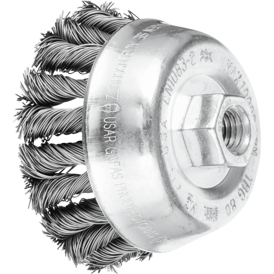 PFERD COMBITWIST Topfbürste gezopft TBG Ø 80mm M14 Silber für Winkelschleifer - Bild 1