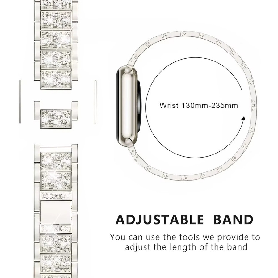 samusak Armband Edelstahl, Silber, Diamant, Kristall, Damen - Bild 2