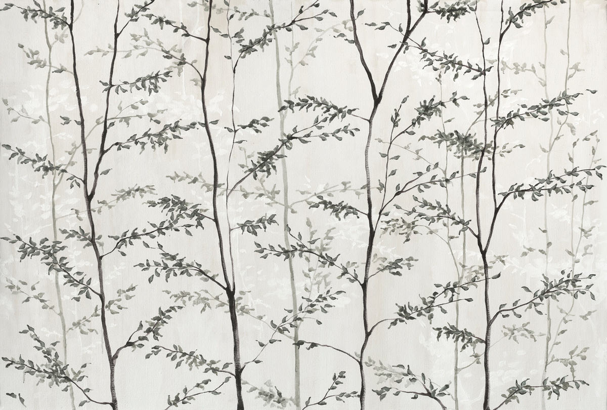Coordonné Wandtattoo Woods in Silber/Grau mit botanischem Floral-Design aus Vinyl und mattem Finish - Bild 1