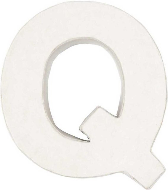 Rico Design 3D Papp-Buchstabe Q in Weiß, Tischdeko aus Pappe, Höhe: 7,0 cm, Breite: 7,0 cm, Tiefe: 2,5 cm - Bild 1
