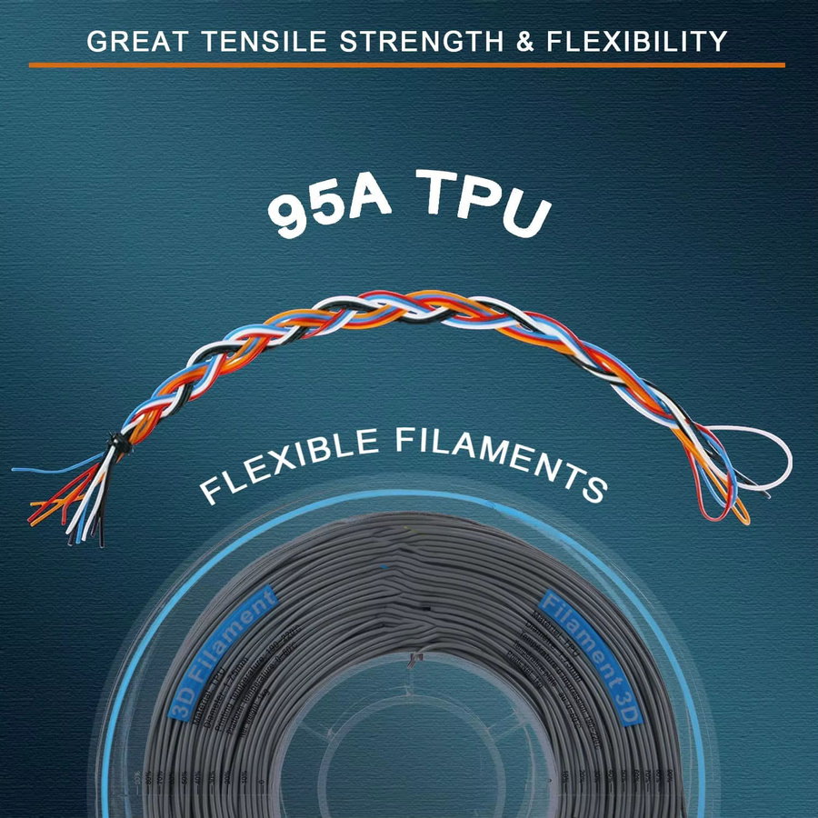Filajoy3D TPU Filament 1,75mm Weiß, Flexibles FDM 3D-Drucker Filament mit Shore-Härte 95A, 250 g - Bild 3