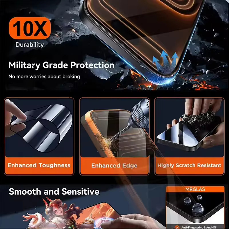 Xiaomi Schutzglas Set mit 9H HD Hartglas und oleophober Beschichtung, transparent, passend für Xiaomi 17 Pro Max, 15 Ultra, 14 T Pro und 13 - Bild 4