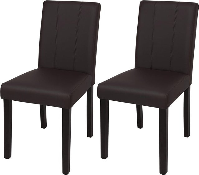 2er-Set MCW Esszimmerstuhl O65d aus Kunstleder in Braun - Bild 1