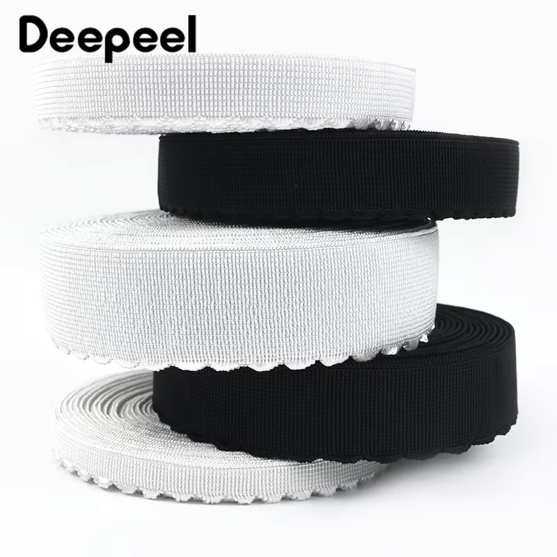 Deepeel Elastisches Gummiband in Weiß für Unterwäsche und DIY-Nähzubehör, Breite: 10-50 mm - Bild 4