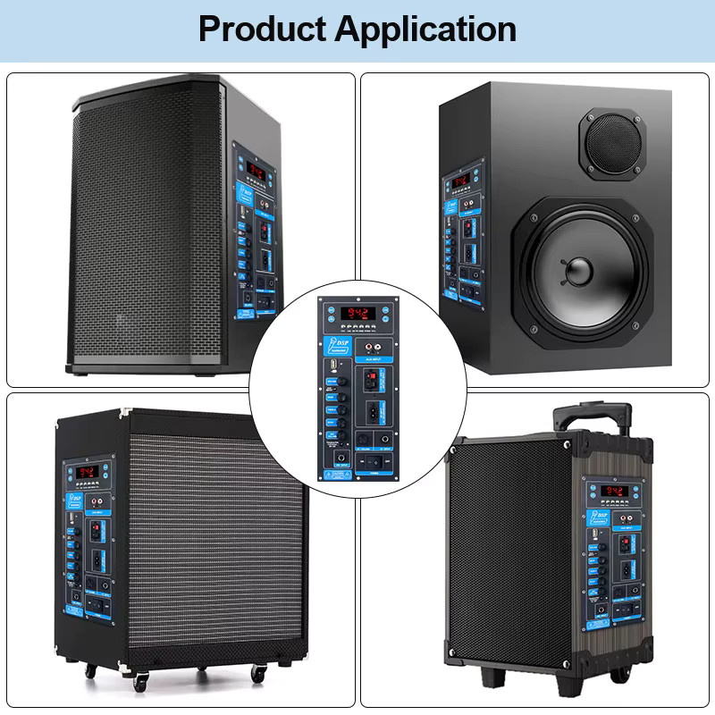 VIRE Bluetooth Verstärkerplatine mit DSP für 8-18 Zoll Trolley Lautsprecher, 60W Mono Stereo Audio Amp Modul, Schwarz - Bild 5