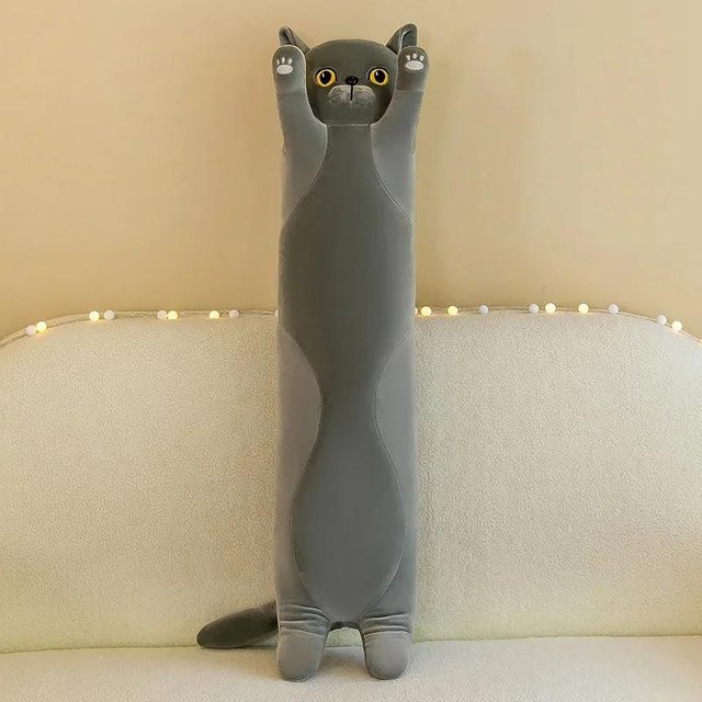 Kidsly Squishy Katze Lange Puppe Plüschtier, dunkelgrau - Bild 1