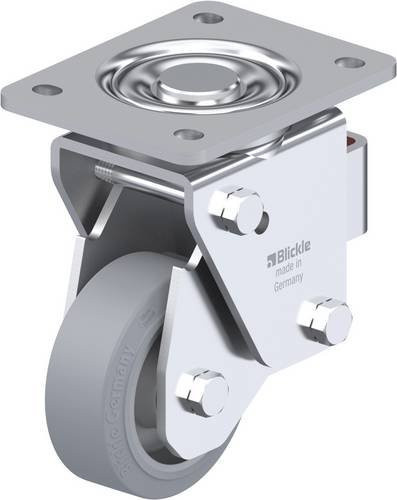 Blickle LHF-ALEV 100K-3-SG Lenkrolle gefedert in Silber und Grau mit 100 mm Rad-Durchmesser und 200 kg Tragfähigkeit - Bild 1
