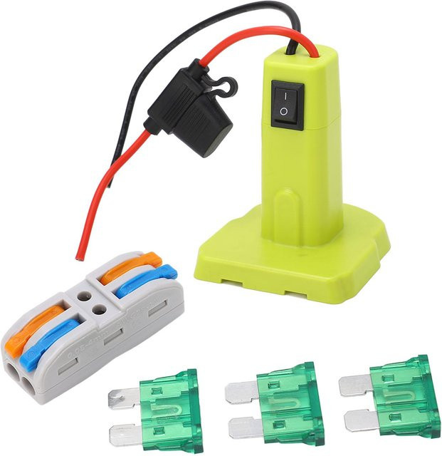 Ryobi Netzteil mit Sicherungen und Drahtklemmen für 18V Akku, Farbe: Gelb - Bild 1