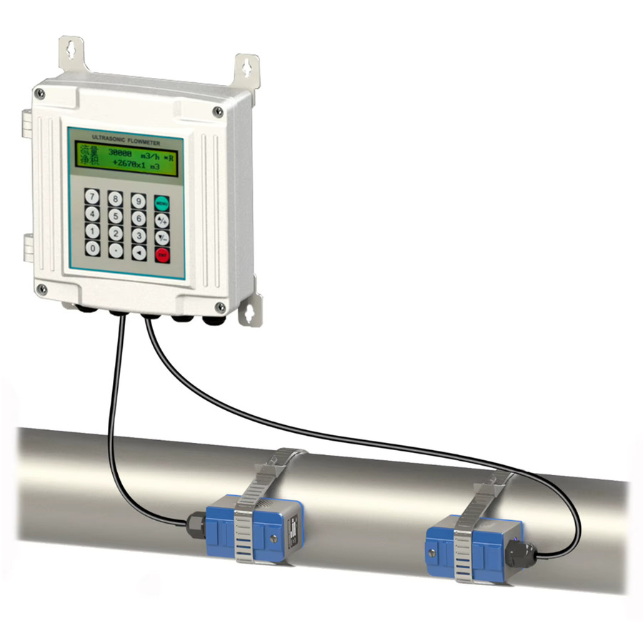 AERMANDA TUF-2000SW Ultraschall-Durchflussmesser Wandmontiert Digitaler Wasserdurchflussmesser mit RS485 Klemmsensor in Weiß - Bild 2