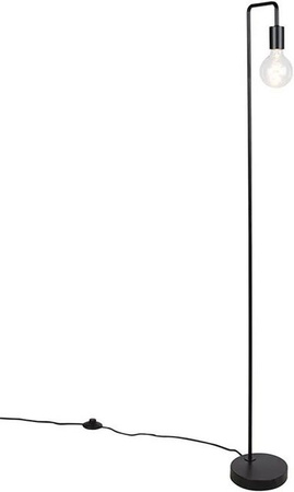QAZQA Moderne Stehleuchte Schwarz Rund mit E27 Fassung und Dimmfunktion, Höhe: 145 cm