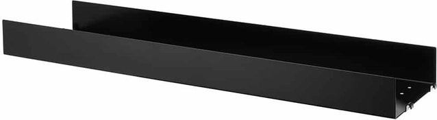 String Regalboden aus Metall mit hoher Kante in Schwarz B: 78 cm, T: 20 cm - Bild 1