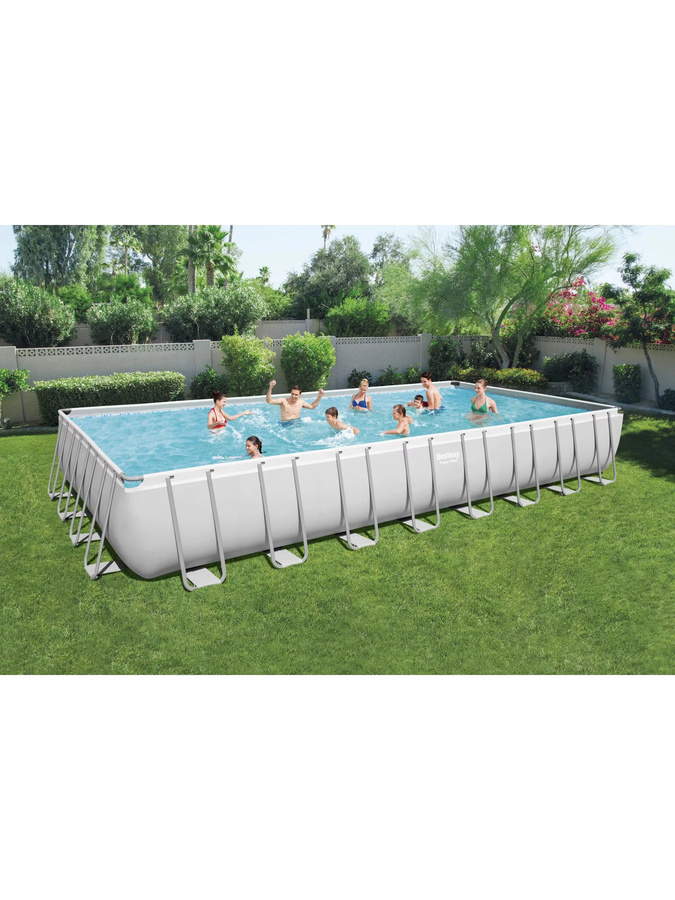 Bestway 56623 Rechteckiges Schwimmbad-Set mit Frame für den Familiengebrauch im Freien, B/T/H: 956 x 488 x 132 cm - Bild 3