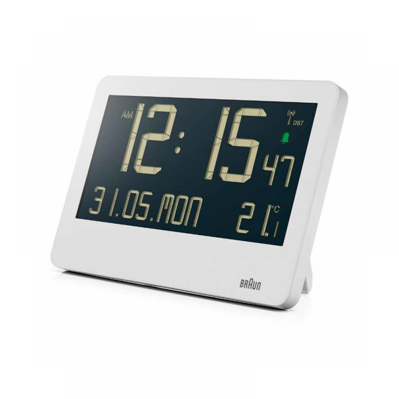 Braun BC14W Digital Crescendo Alarm Wetteruhr als Schreibtisch- und Wanduhr in Weiß - Bild 4