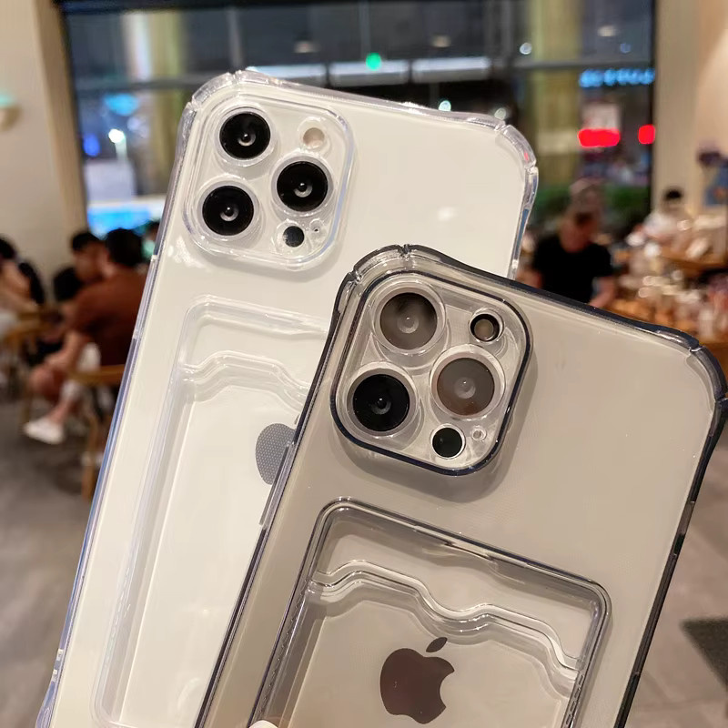Transparente TPU-Kartenhalter-Telefonhülle für Apple iPhone, stoßfeste Schutzhülle - Bild 4