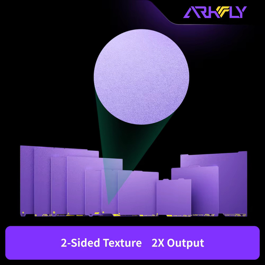 Arkfly Cobweb Cool Build Plate in Purple für FDM 3D-Drucker kompatibel mit Bambulab P2S X2D H2D H2C A1 X1 P1 A2L A1 Mini Flashforge AD5X Voron 300/350 K1 K2 U1 QIDI Plus - Bild 4