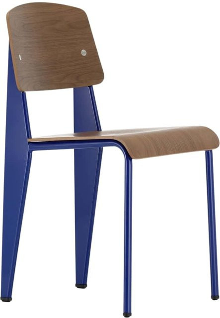 Vitra Standard Stuhl in Blau aus Massivholz und pulverbeschichtetem Metall im modernen Design - Bild 1