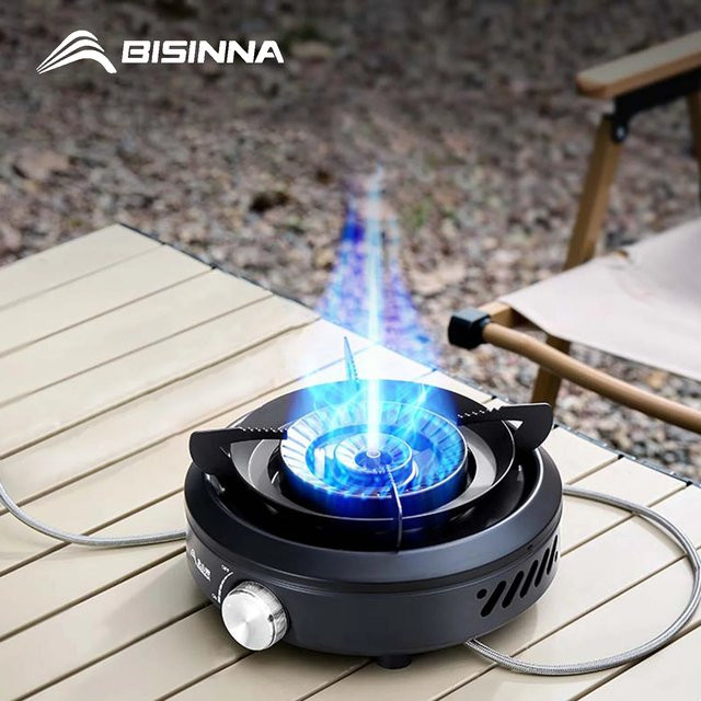 BISINNA Hochleistungs-Camping-Gaskocher mit 8800 W, tragbarer Kassettenbrenner in Blau und Schwarz inklusive Aufbewahrungstasche für Outdoor und Picknick - Bild 1