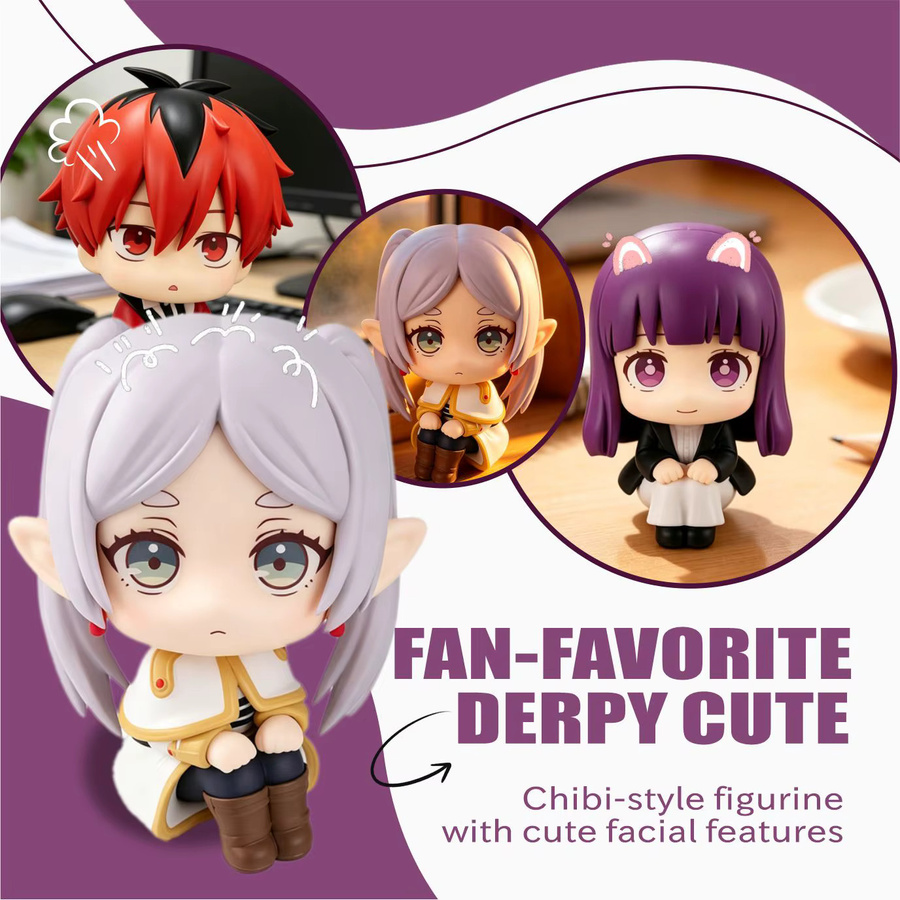 Bandai Frieren: Beyond Journey's End Chibi Anime-Figuren, Frieren Fern Stark, Einzelfigur, Kunststoff - Bild 4