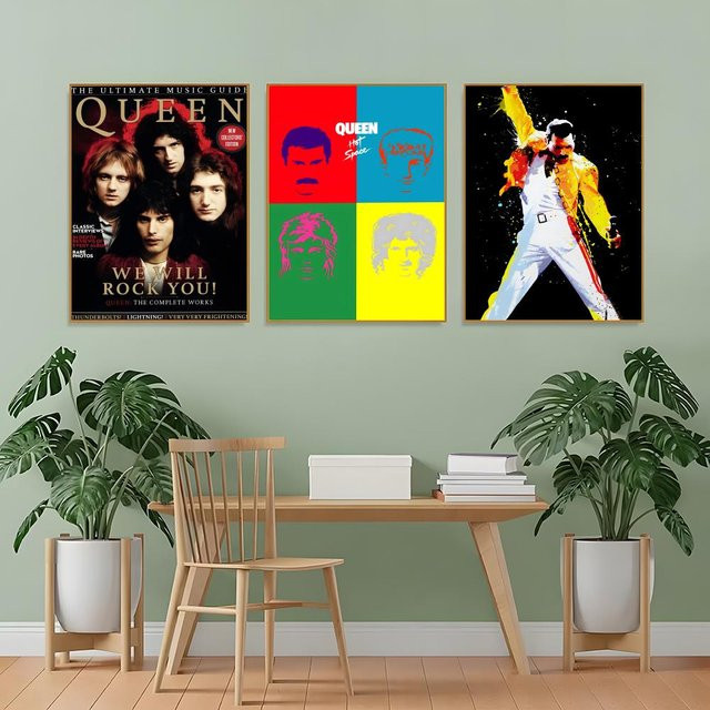 B-Queen-NS Band-Poster von Beast Kingdom, künstlerisches Wandbild in Weiß und Multicolour, modernes abstraktes Grafikdesign aus Papier für dein Zuhause oder Büro - Bild 1