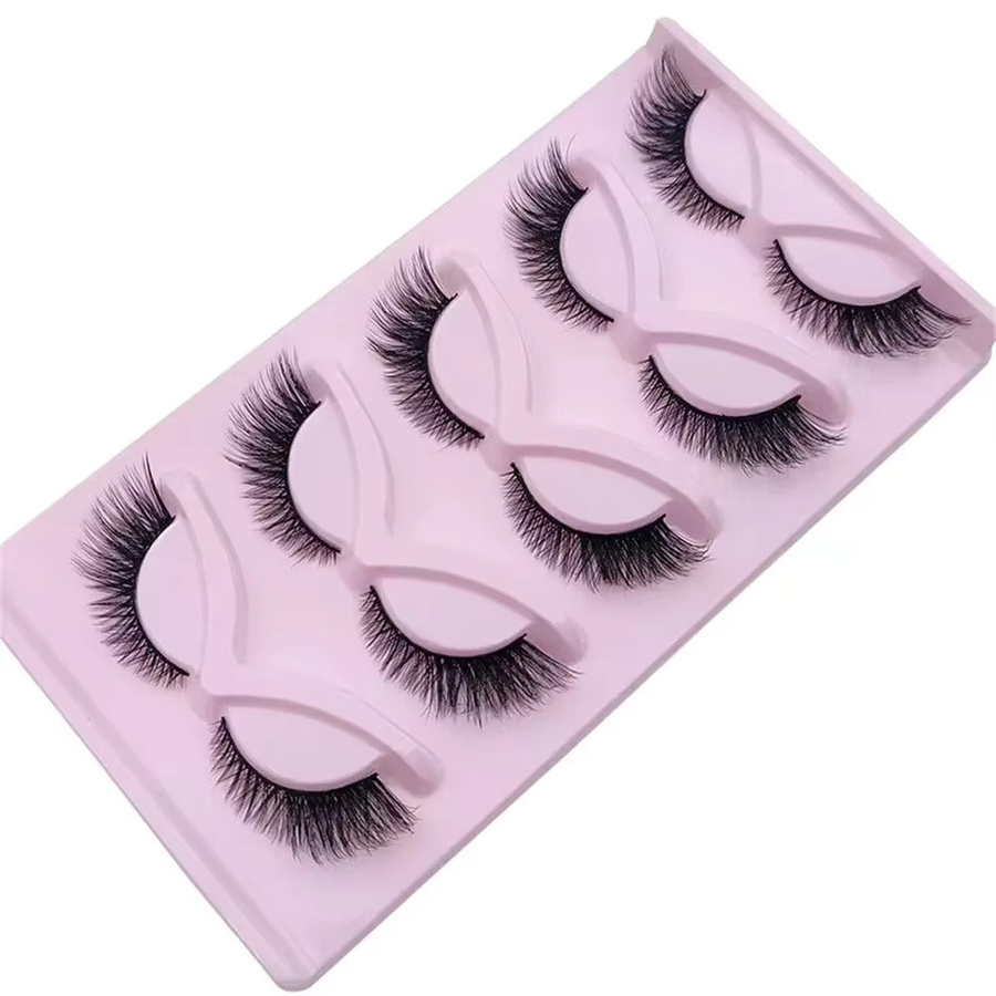 JIEFUXIN Katzenaugen-Wimpern, Black, 5 Paar, Unisex - Bild 2