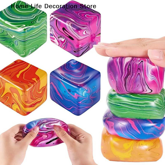 eelhoe Squishy Maltose Fidget-Spielzeug, Weiche Mochi Anti-Stress-Quetschspielzeuge, Transparent, Quadratisch - Bild 1