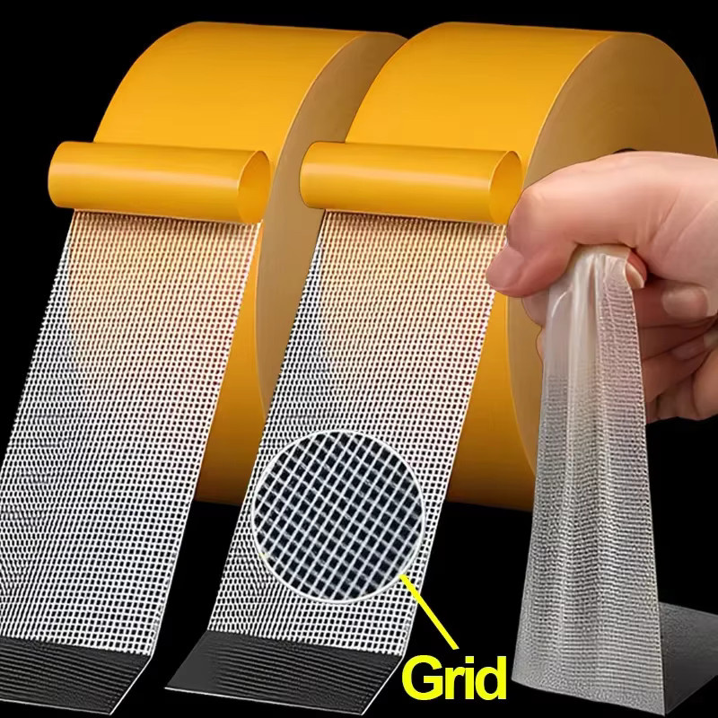 Transparentes doppelseitiges Klebeband mit Gitterfasern für hohe Viskosität, 1 Rolle - Bild 2