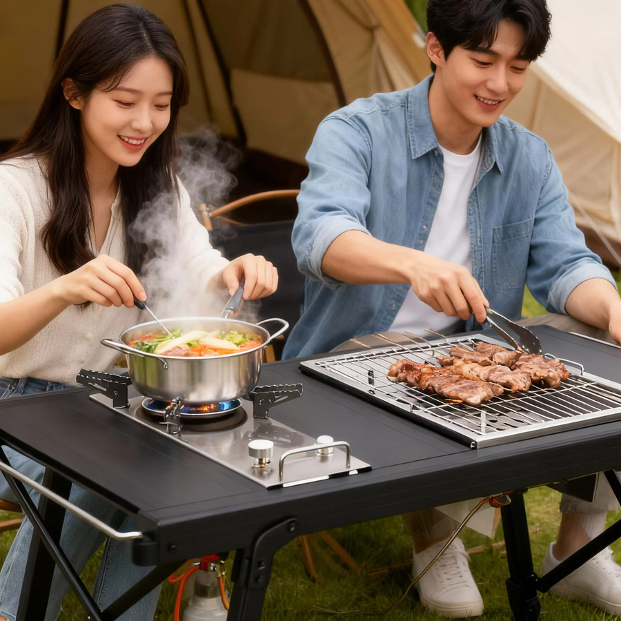 Pandatour Camping IGT 0.5UNT Tisch-Gasherd aus Edelstahl in Silber, winddicht, zusammenklappbar, 6500 W Hochleistungsherd mit verstellbarem Brennerkocher - Bild 4