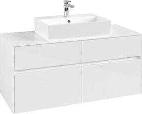 V&B Waschtischunterschrank Collaro in Glossy White mit mittiger Waschtischöffnung, B/T/H: 120 x 54,8 x 50 cm - Bild 1