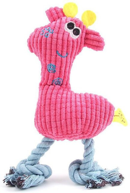 XYNN Plüsch-Giraffe-Seil-Haustier, Quietschspielzeug, rosa - Bild 1
