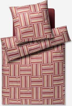 JOOP! Bettwäsche WEAVE Siena in Rot aus Mako-Satin mit grafischem Design - Bild 1