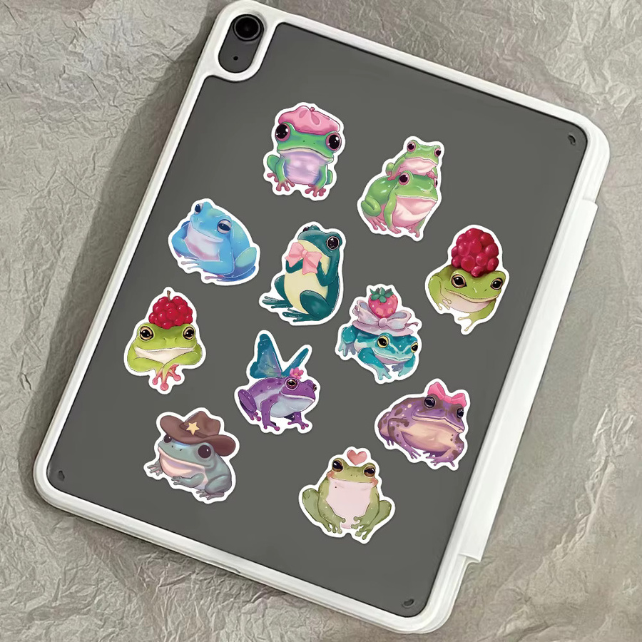50 Stück wasserfeste Frosch-Aufkleber in Multicolour für Handyhüllen, Laptops und Wasserbecher - Bild 4
