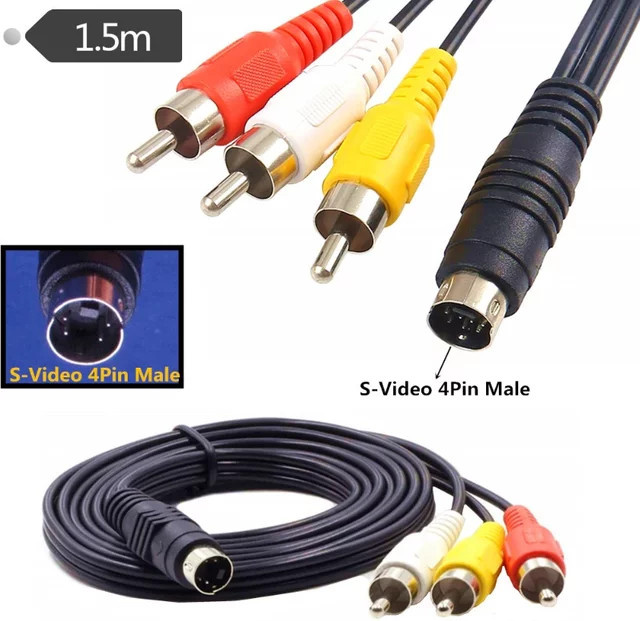 BSN Video Adapter Kabel S-Video auf 3 RCA Stecker, Multicolor (Rot, Gelb, Weiß) - Bild 1