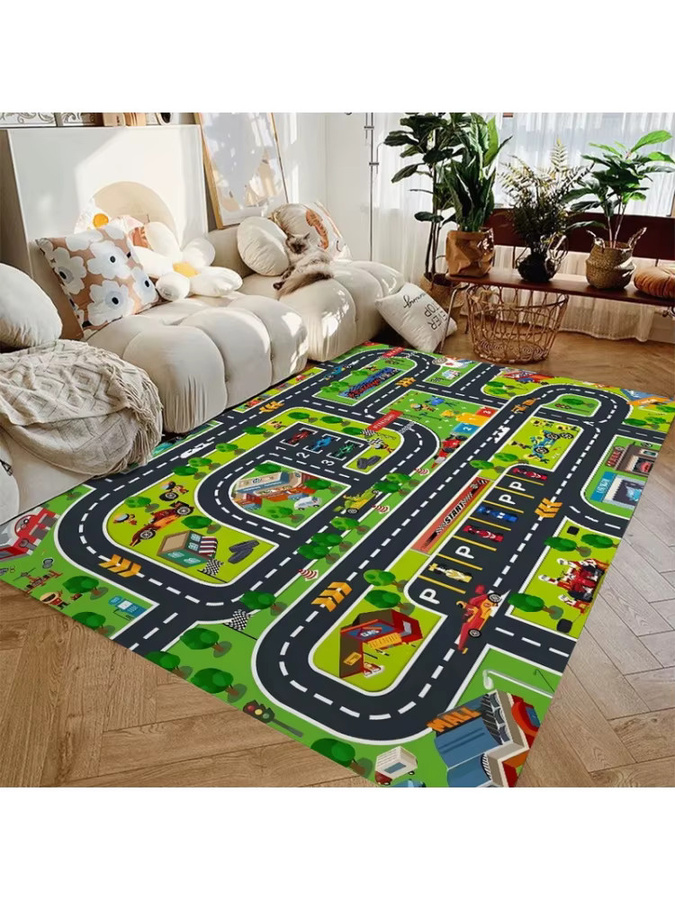 VIKAMA Urban Traffic Auto-Themen-Spielmatte, rutschfest, weich, leicht zu reinigen - Bild 3